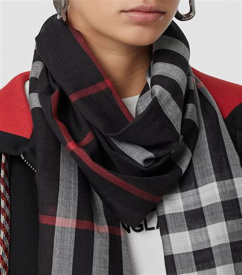 burberry women's check wool and silk scarf|burberry check scarf men.